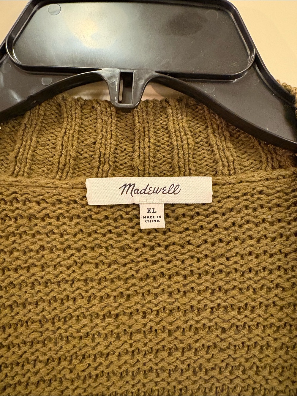 Madewell Olive Green Ruffle-Trim Open Cardigan - Picture 2 of 4